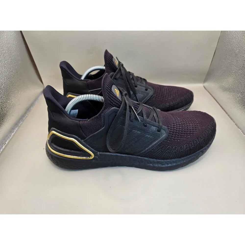 Adidas UltraBoost 20 Shoes Men's 10.5 Core Black Gold Running Athletic Sneakers